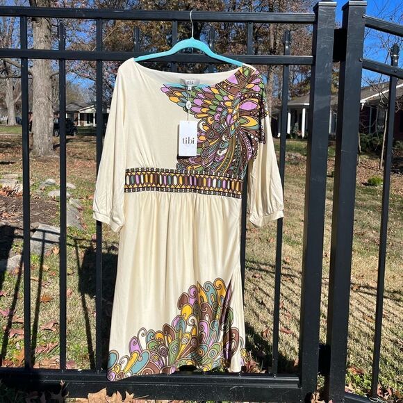 Tibi Long Sleeve Silk Dress NWT - Picture 6 of 9